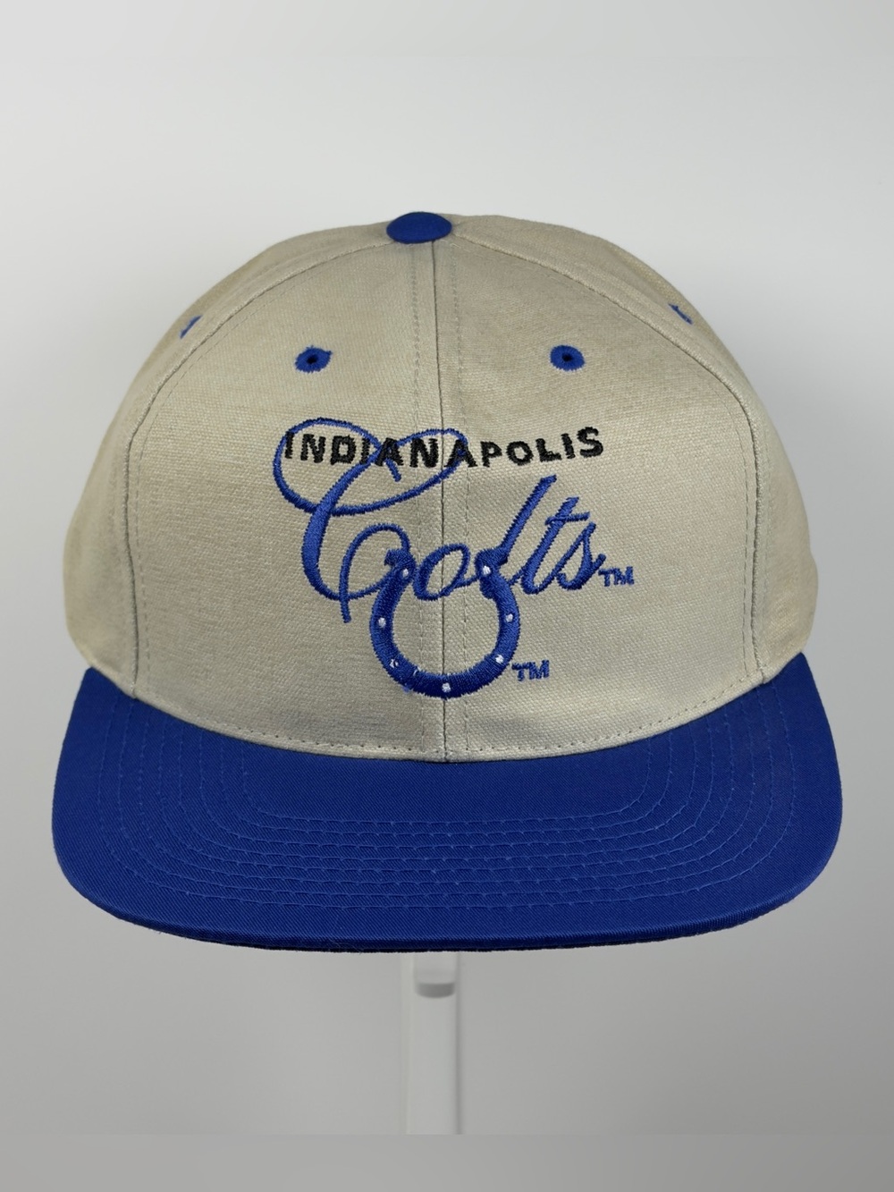 Indianapolis Colts Drew Pearson Script Strapback Hat Vintage 90s NFL NWOT